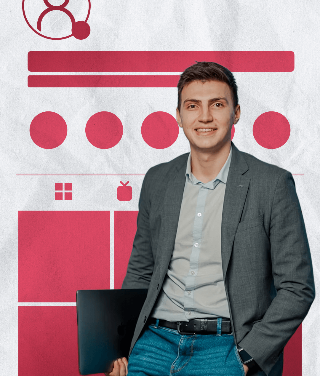 Profesional de marketing representando ejecución estratégica de campañas digitales y proyectos creativos